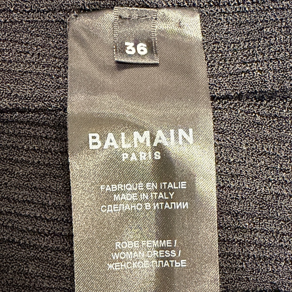 Balmain Short knitted dress with gold buttons black black - Picture 13 of 16
